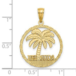 Load image into Gallery viewer, 14K Yellow Gold BERMUDA Under Palm Tree In Round Frame Charm Pendant
