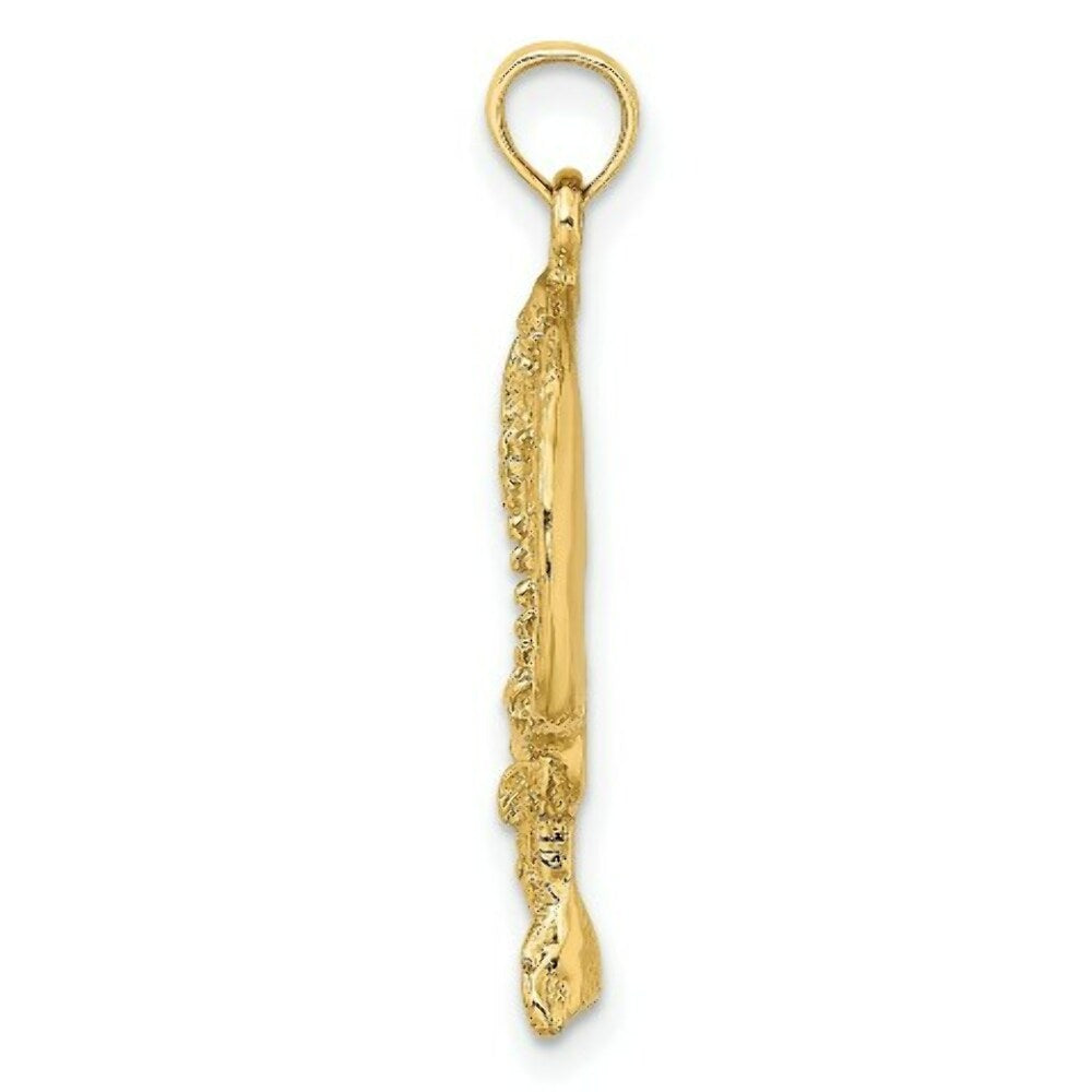 14K Yellow Gold 2-D Round Stingray Charm Pendant