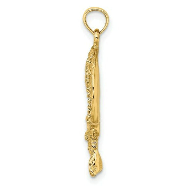 14K Yellow Gold 2-D Round Stingray Charm Pendant