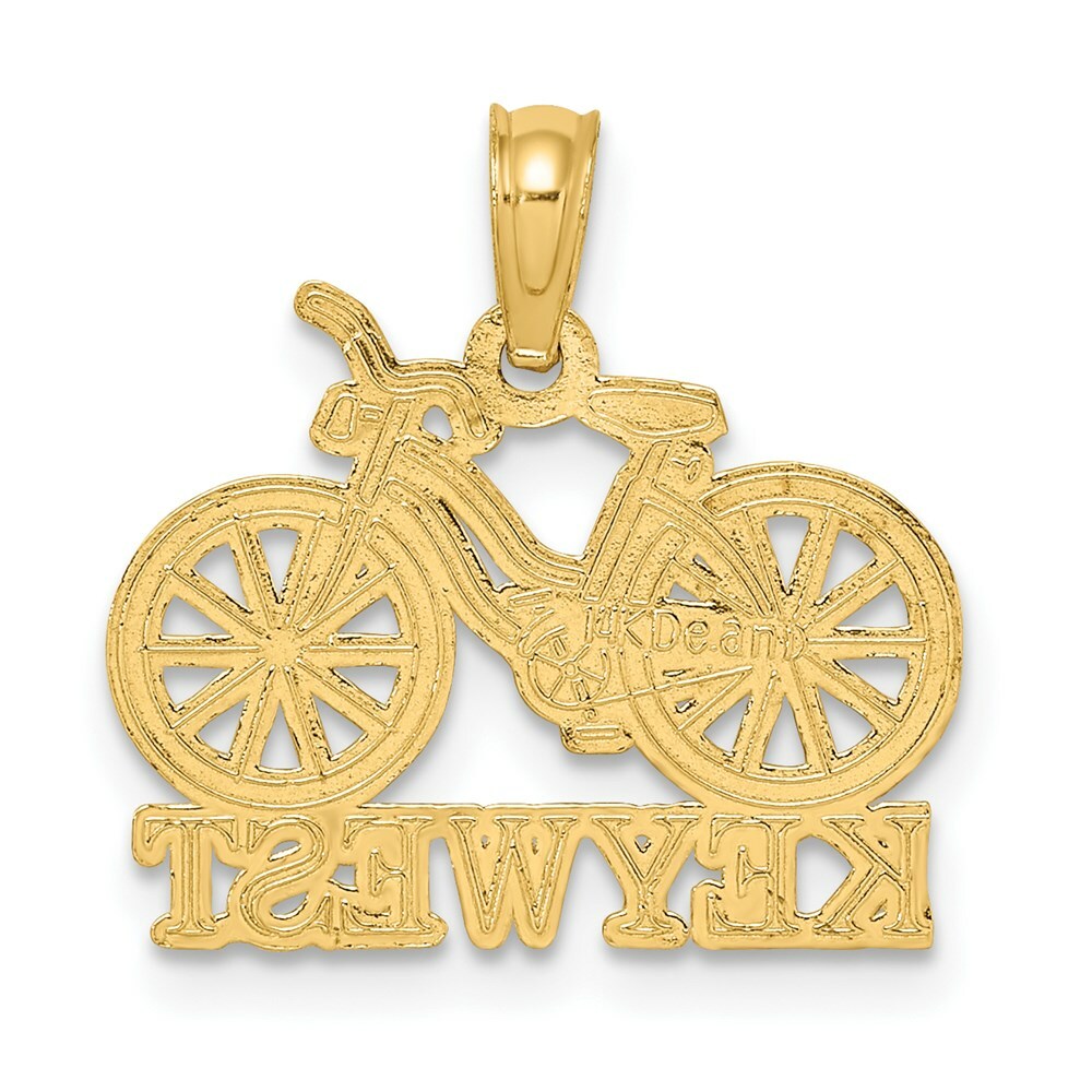 14K Yellow Gold Key West Under Bicycle Charm Pendant
