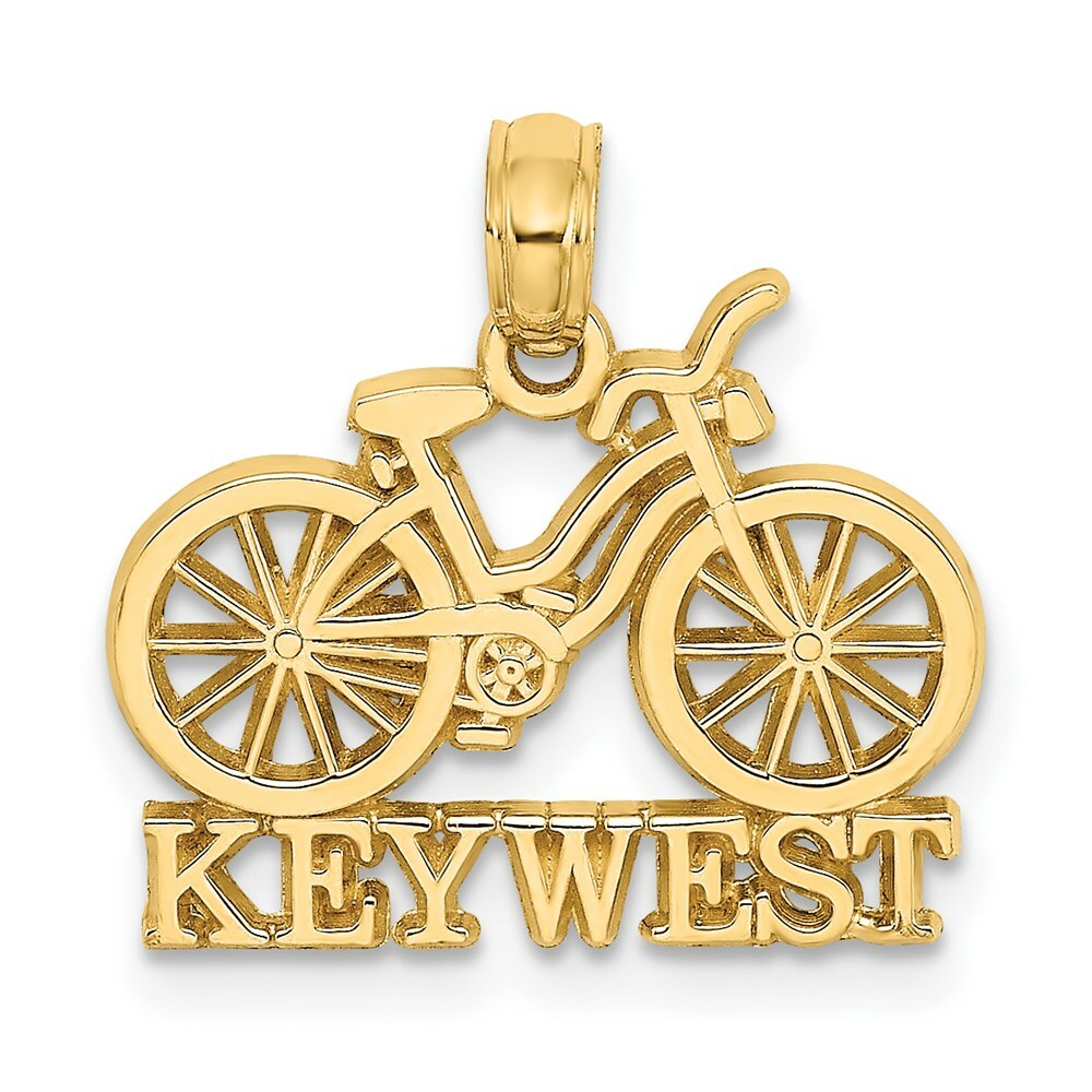 14K Yellow Gold Key West Under Bicycle Charm Pendant