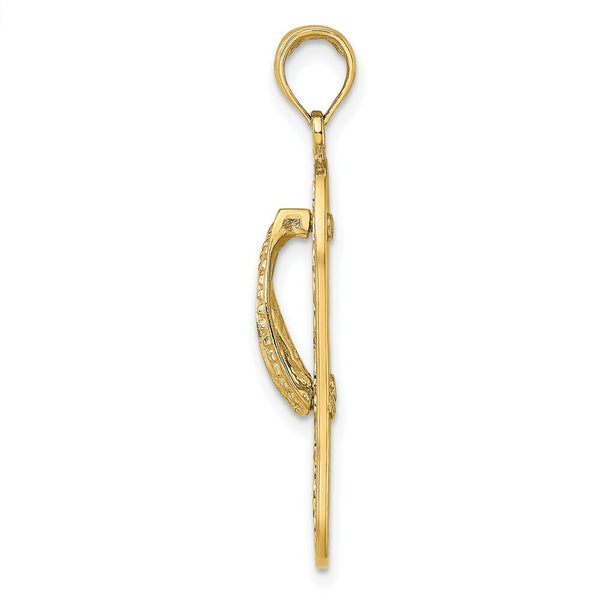 14K Yellow Gold Triple Turtle Flip-Flop Charm Pendant