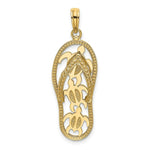 Load image into Gallery viewer, 14K Yellow Gold Triple Turtle Flip-Flop Charm Pendant
