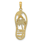 Load image into Gallery viewer, 14K Yellow Gold Palm Tree Flip &amp; Flop Charm Pendant
