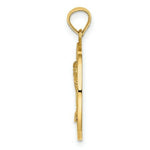 Load image into Gallery viewer, 14K Yellow Gold TURKS &amp; CAICOS Round Frame With Palm Tree Charm Pendant
