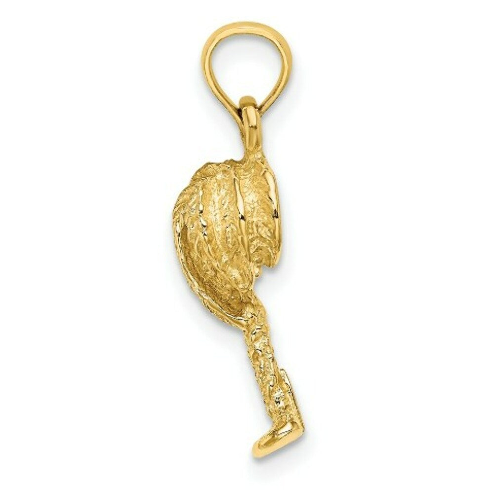 14K Yellow Gold 2-D Textured Palm Tree Charm Pendant