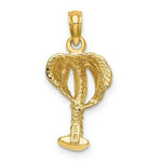 Load image into Gallery viewer, 14K Yellow Gold 2-D Textured Palm Tree Charm Pendant
