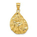 Load image into Gallery viewer, 14K Yellow Gold 3-D Textured OYSTER SHELL Charm Pendant
