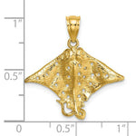 Load image into Gallery viewer, 14K Yellow Gold 2-D Spotted Eagle Ray With Holes Charm Pendant

