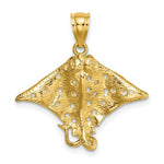 Load image into Gallery viewer, 14K Yellow Gold 2-D Spotted Eagle Ray With Holes Charm Pendant
