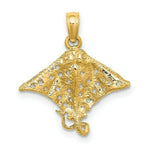 Load image into Gallery viewer, 14K Yellow Gold 2-D Spotted Eagle Ray With Holes Charm Pendant
