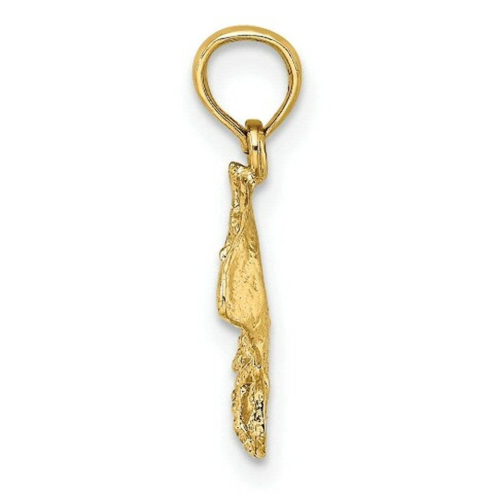 14K Yellow Gold 2-D Stingray Charm Pendant