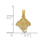 Load image into Gallery viewer, 14K Yellow Gold 2-D Stingray Charm Pendant
