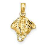 Load image into Gallery viewer, 14K Yellow Gold 2-D Stingray Charm Pendant
