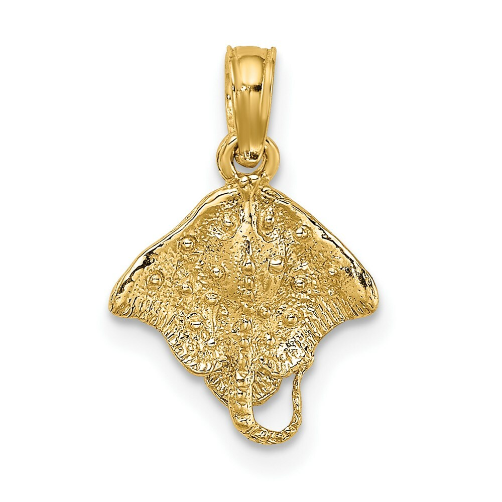 14K Yellow Gold 2-D Stingray Charm Pendant