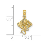 Load image into Gallery viewer, 14K Yellow Gold 2-D Stingray Charm Pendant
