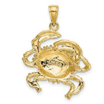 Load image into Gallery viewer, 14K Yellow Gold 2-D Crab Charm Pendant
