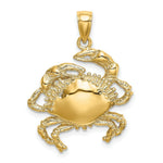 Load image into Gallery viewer, 14K Yellow Gold 2-D Crab Charm Pendant
