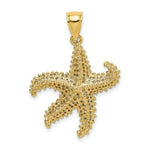 Load image into Gallery viewer, 14K Yellow Gold 2-D Starfish With Small HOLES Charm Pendant
