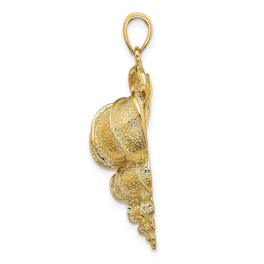 14K Yellow Gold 2-D Precious Wentletrap Shell Charm Pendant