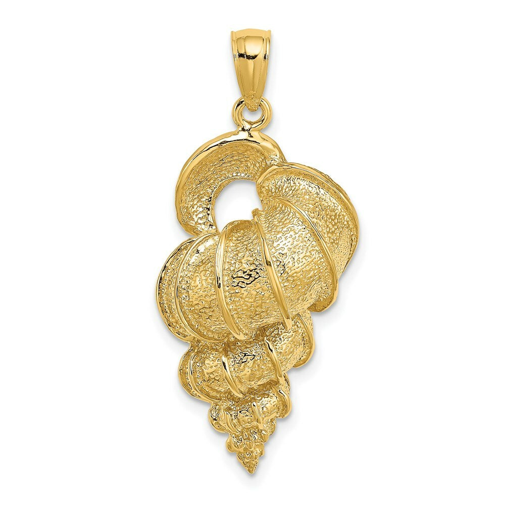 14K Yellow Gold 2-D Precious Wentletrap Shell Charm Pendant