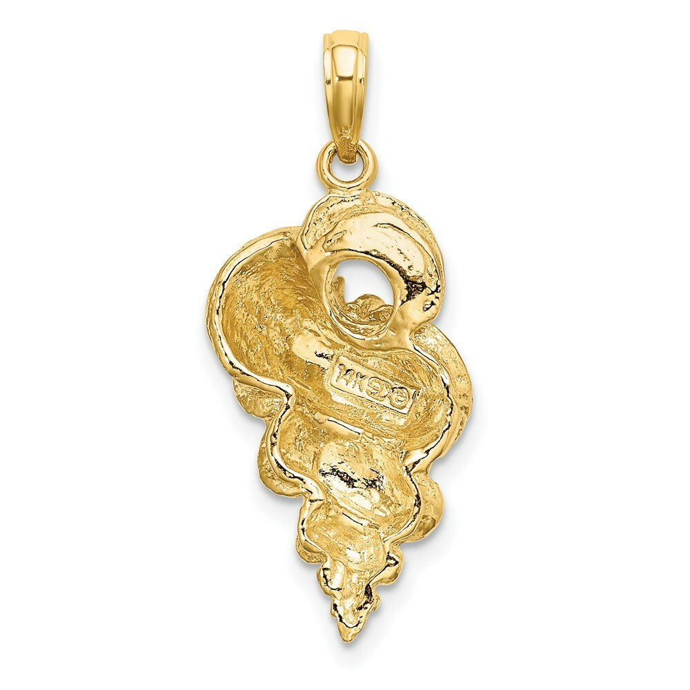 14K Yellow Gold 2-D Precious Wentletrap Shell Charm Pendant