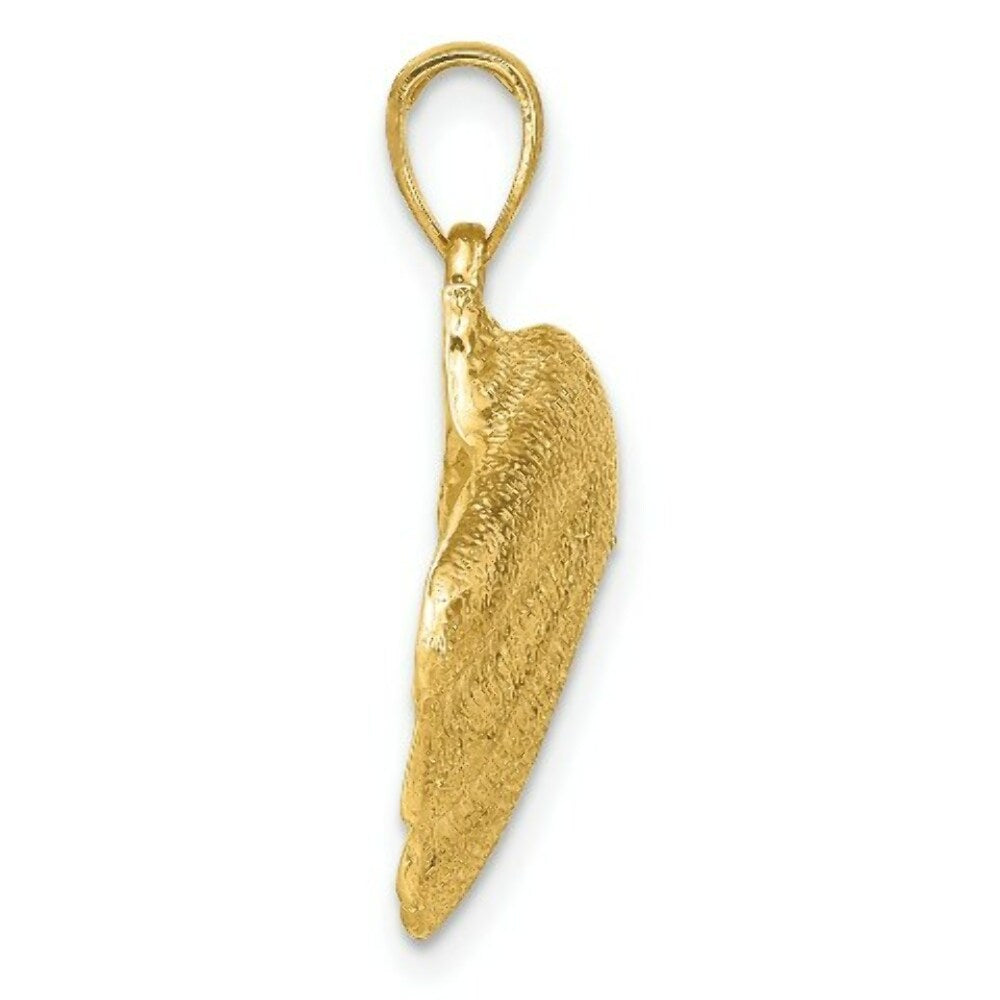 14K Yellow Gold 2-D CLAM SHELL Charm Pendant