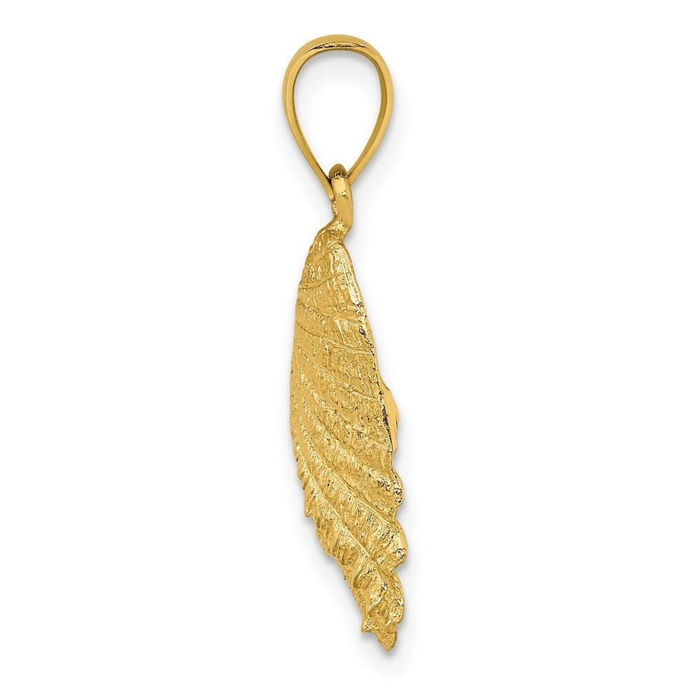 14K Yellow Gold 2-D SHELL Charm Pendant