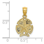 Load image into Gallery viewer, 14K Yellow Gold 2-D SAND DOLLAR With Star Charm Pendant
