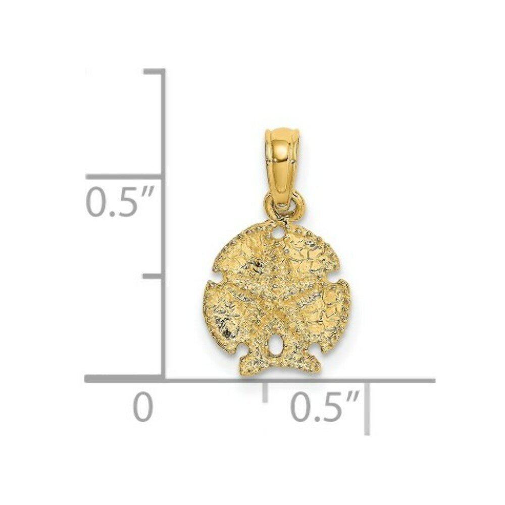 14K Yellow Gold Sand Dollar With Star  2-D