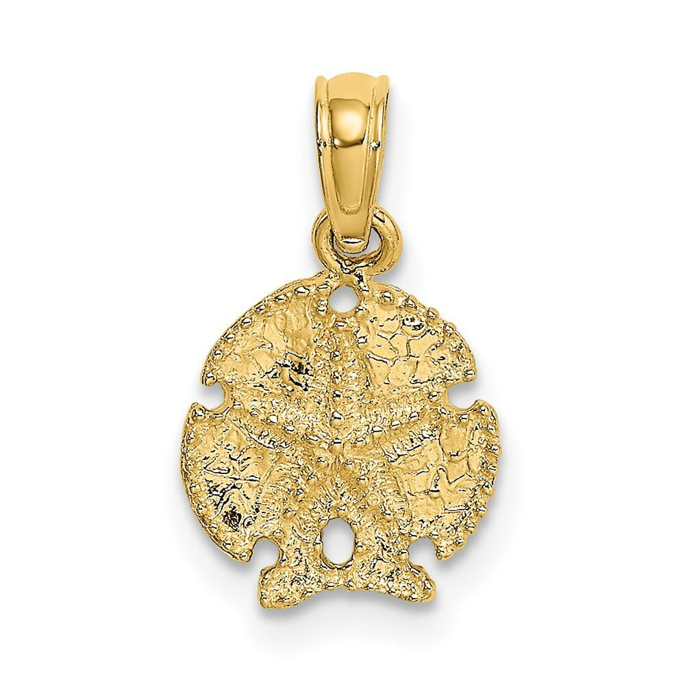 14K Yellow Gold Sand Dollar With Star  2-D