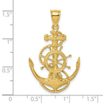 Load image into Gallery viewer, 14K Yellow Gold 2-D ANCHOR &amp; WHEEL Charm Pendant
