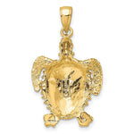 Load image into Gallery viewer, 14K Yellow Gold 2-D SEA TURTLE With Spiny Shell Charm Pendant
