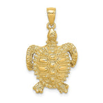 Load image into Gallery viewer, 14K Yellow Gold 2-D SEA TURTLE With Spiny Shell Charm Pendant
