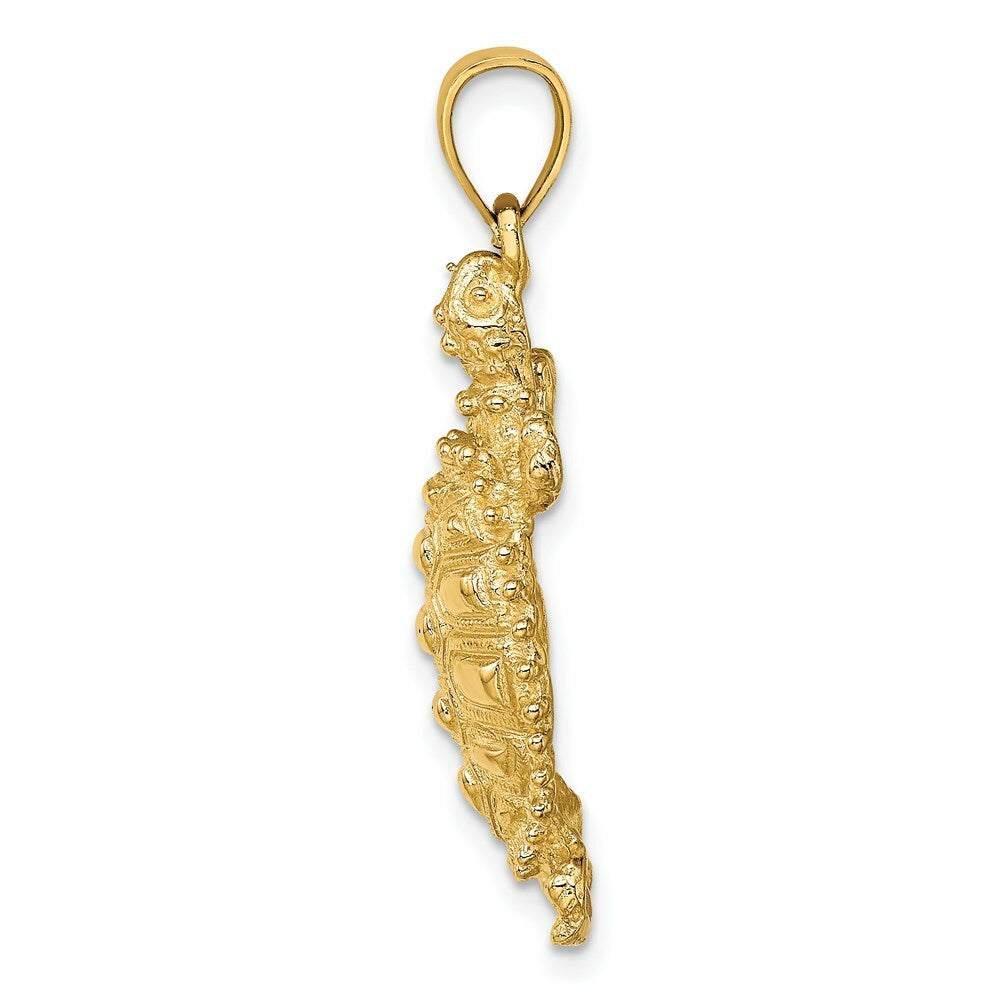 14K Yellow Gold 2-D LAND TURTLE Charm Pendant