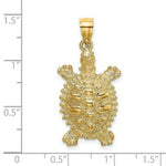 Load image into Gallery viewer, 14K Yellow Gold 2-D LAND TURTLE Charm Pendant
