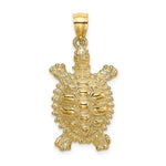Load image into Gallery viewer, 14K Yellow Gold 2-D LAND TURTLE Charm Pendant
