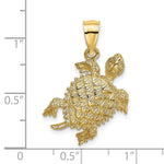 Load image into Gallery viewer, 14K Yellow Gold 2-D SEA TURTLE With Tail Charm Pendant
