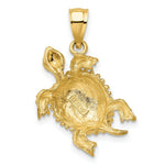 Load image into Gallery viewer, 14K Yellow Gold 2-D SEA TURTLE With Tail Charm Pendant
