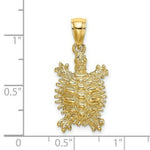 Load image into Gallery viewer, 14K Yellow Gold 2-D LAND TURTLE Charm Pendant
