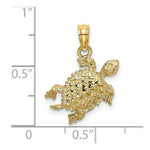 Load image into Gallery viewer, 14K Yellow Gold 2-D SEA TURTLE With Tail Charm Pendant
