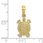 Load image into Gallery viewer, 14K Yellow Gold 2-D LAND TURTLE Charm Pendant
