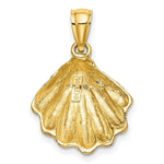 Load image into Gallery viewer, 14K Yellow Gold 2-D TextureD OYSTER SHELL Charm Pendant
