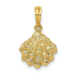 Load image into Gallery viewer, 14K Yellow Gold 2-D Textured Oyster Shell Charm Pendant
