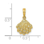 Load image into Gallery viewer, 14K Yellow Gold 2-D Textured Oyster Shell Charm Pendant
