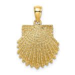 Load image into Gallery viewer, 14K Yellow Gold 2-D Beaded SCALLOP SHELL Charm Pendant
