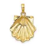 Load image into Gallery viewer, 14K Yellow Gold Textured 2-D Scallop Shell Charm Pendant
