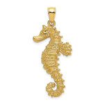 Load image into Gallery viewer, 14K Yellow Gold 2-D Textured SeaHorse Charm Pendant
