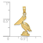 Load image into Gallery viewer, 14K Yellow Gold 3-D SM PELICAN STANDING Charm Pendant
