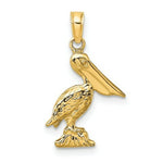 Load image into Gallery viewer, 14K Yellow Gold 3-D SM PELICAN STANDING Charm Pendant
